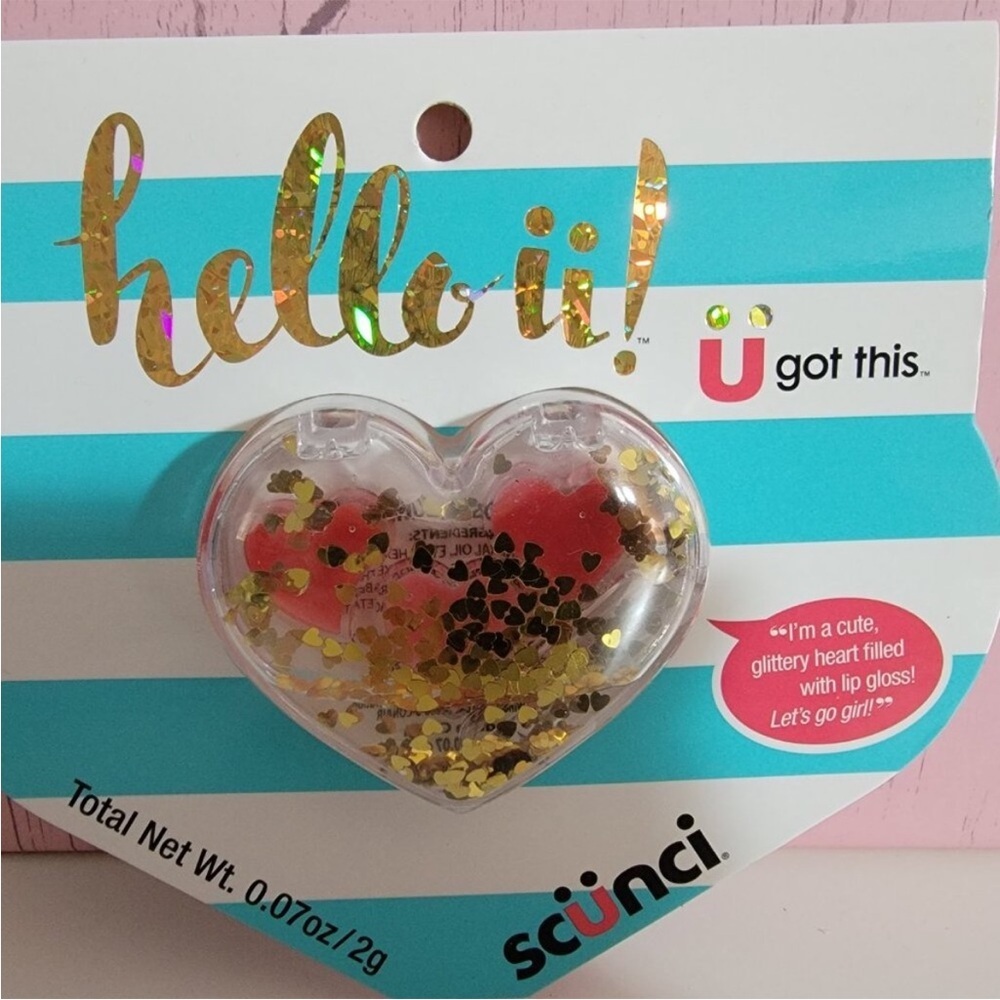 Scunci Hello U Lip Gloss in a Heart case